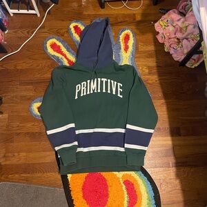 Primitive Forest Green and Navy Kids Hoodie